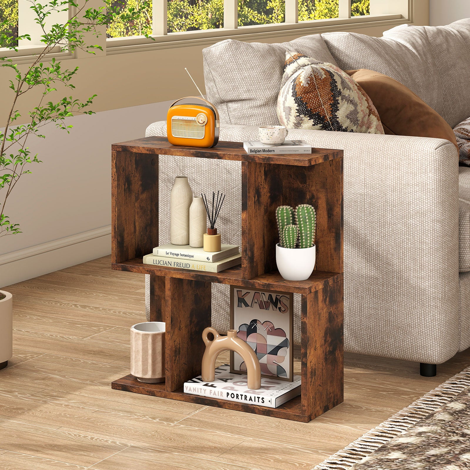 3-Tier Bookshelf with Display Shelf for Small Space, Brown Bookcases at Gallery Canada