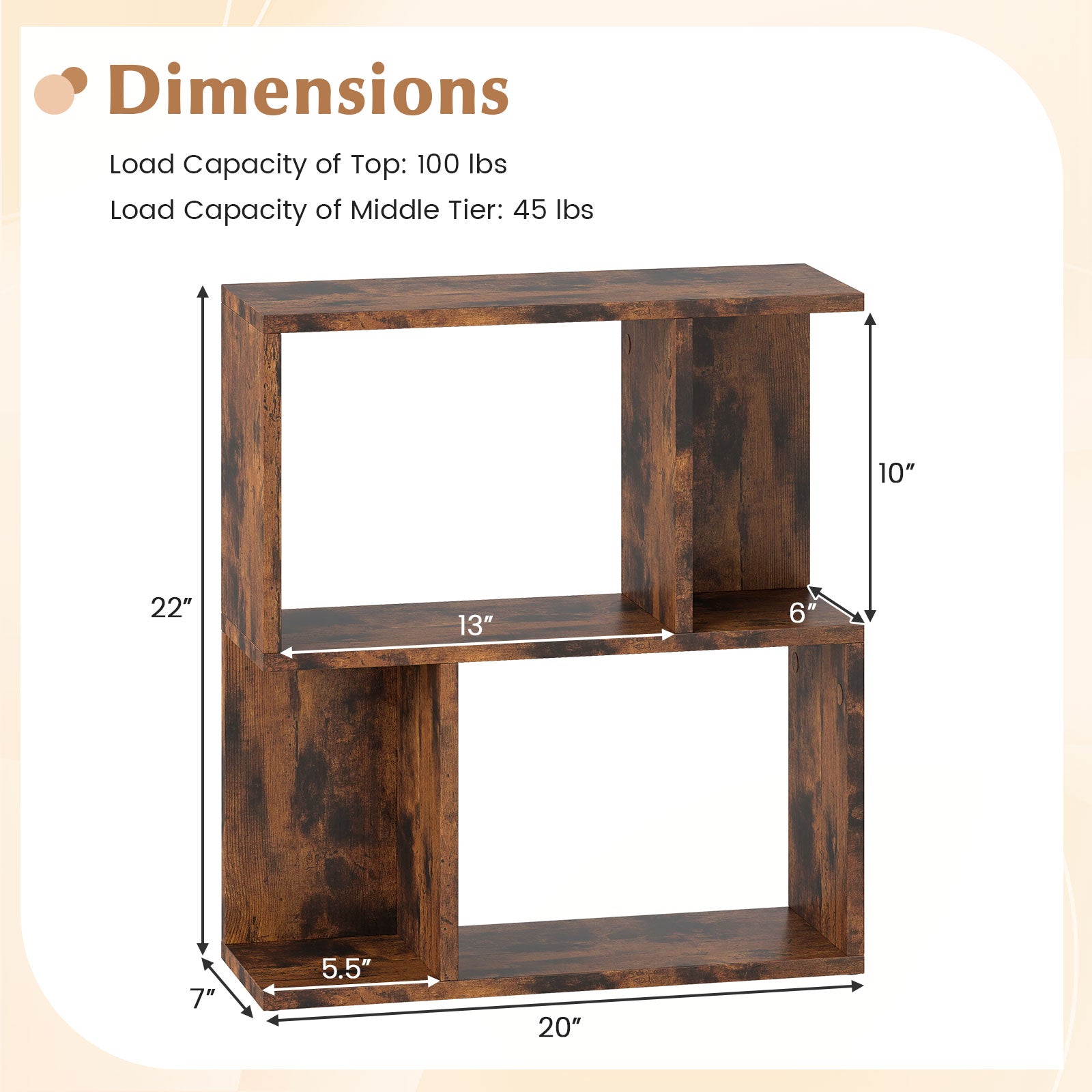 3-Tier Bookshelf with Display Shelf for Small Space, Brown Bookcases at Gallery Canada