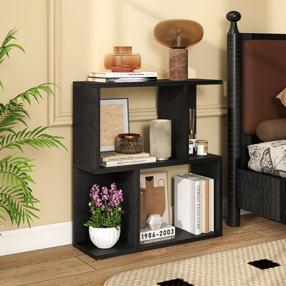 3-Tier Bookshelf with Display Shelf for Small Space, Black Bookcases at Gallery Canada