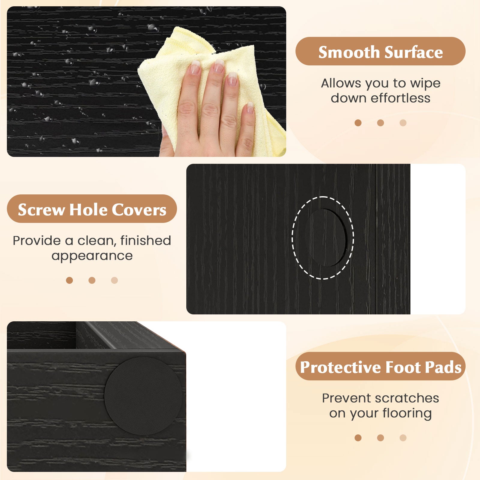 3-Tier Bookshelf with Display Shelf for Small Space, Black Bookcases at Gallery Canada