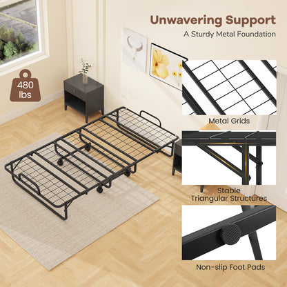 Twin Size Folding Bed, 5 Inch Mattress, White Folding Beds at Gallery Canada