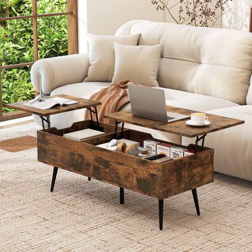 47 Inch Lift Top Coffee Table, 2 Hidden Compartments