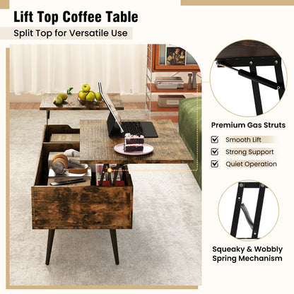 47 Inch Lift Top Coffee Table, 2 Hidden Compartments Coffee Tables at Gallery Canada