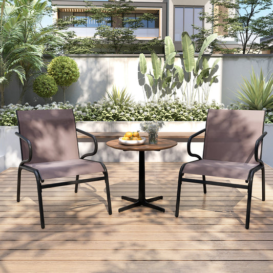 Modern Patio Chairs Set of 2 with Breathable Fabric for Porch, Coffee Patio Conversation Sets Coffee at Gallery Canada