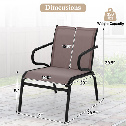 Modern Patio Chairs Set of 2 with Breathable Fabric for Porch, Coffee Patio Conversation Sets at Gallery Canada