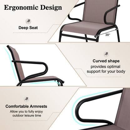 Modern Patio Chairs Set of 2 with Breathable Fabric for Porch, Coffee Patio Conversation Sets at Gallery Canada