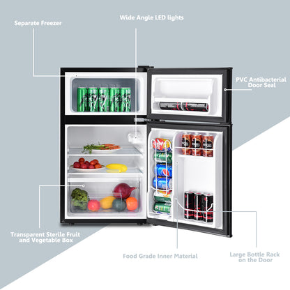 3.2 cu ft. Compact Stainless Steel Refrigerator, Black Refrigerators at Gallery Canada