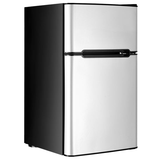 3.2 Cu Ft Compact Stainless Steel Refrigerator, Gray Refrigerators Gray at Gallery Canada