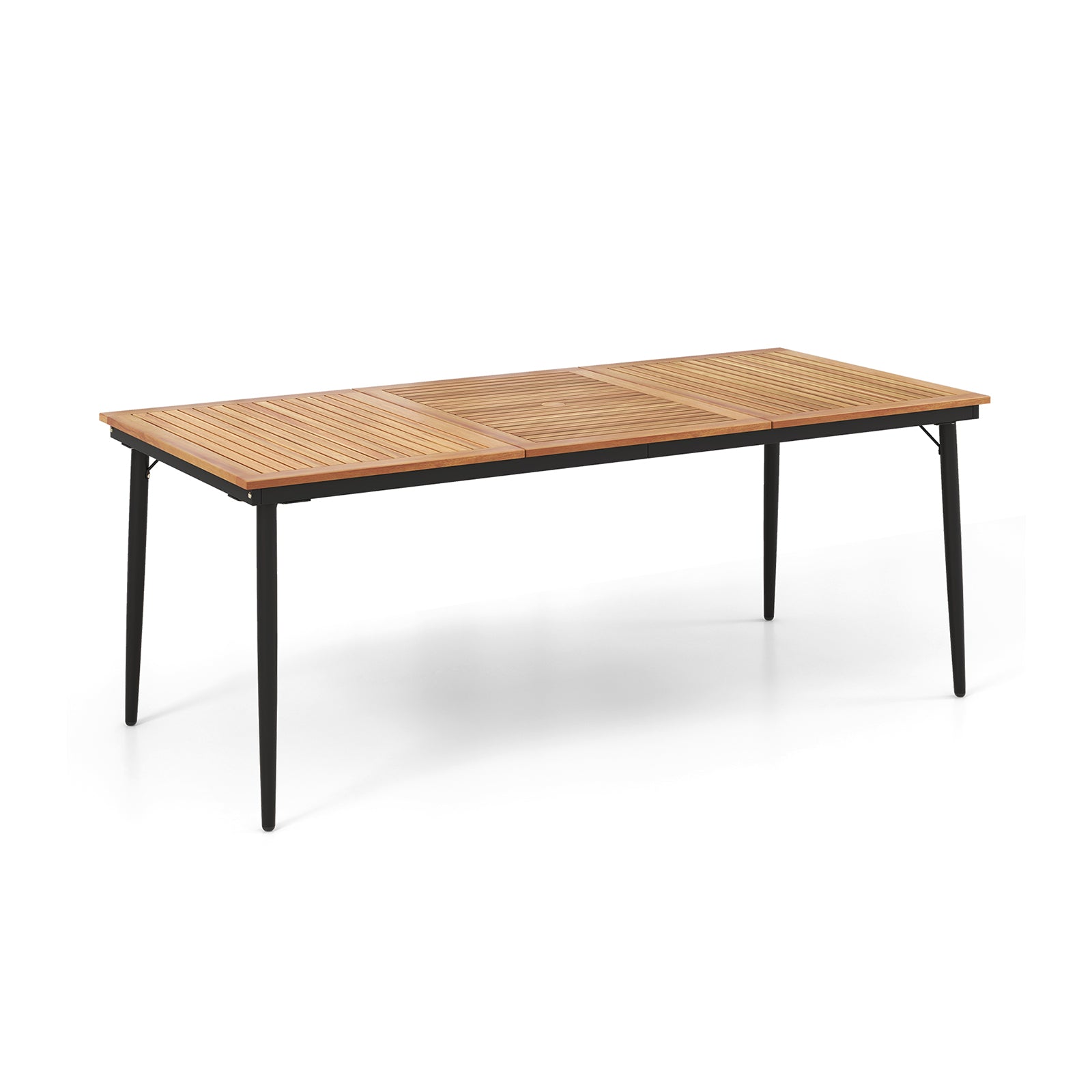 79 Inch Acacia Wood Outdoor Dining Table For 8, 1.9 Inch Umbrella Hole Patio Dining Tables at Gallery Canada
