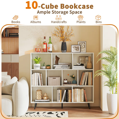 7/8/10-Cube Bookcase with 5 Tapered Metal Legs-10 Cubes Bookcases at Gallery Canada