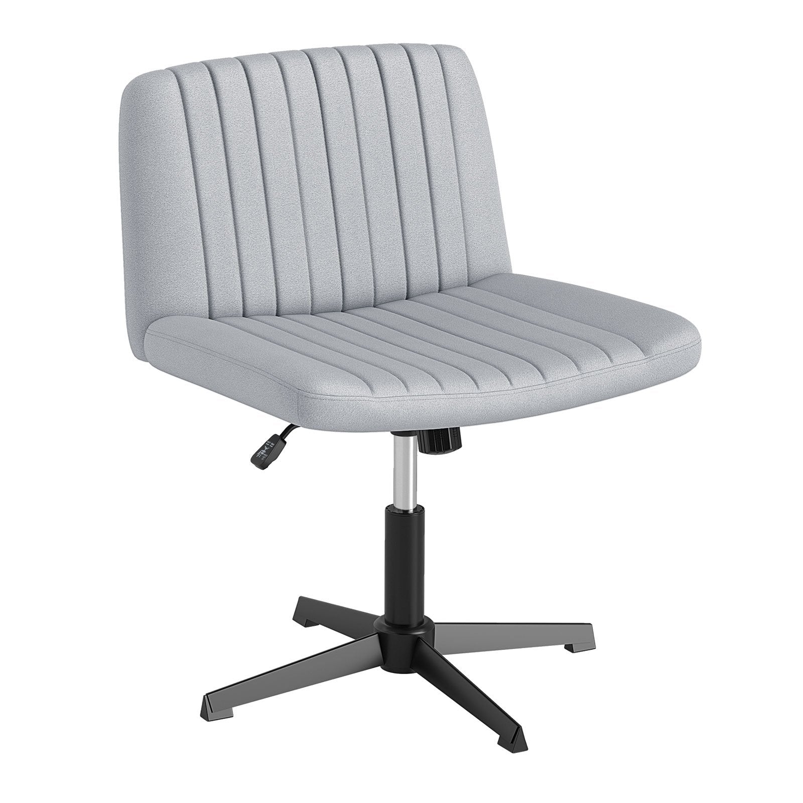 Criss Cross-Legged Swivel Desk Chair No Wheels, Gray Armless Chairs Gray at Gallery Canada