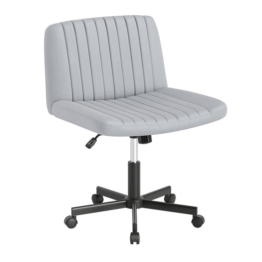 Criss Cross Chair With Wheels, Swivel Desk Chair, Soft-Padded Wide Seat, Gray Armless Chairs Gray at Gallery Canada