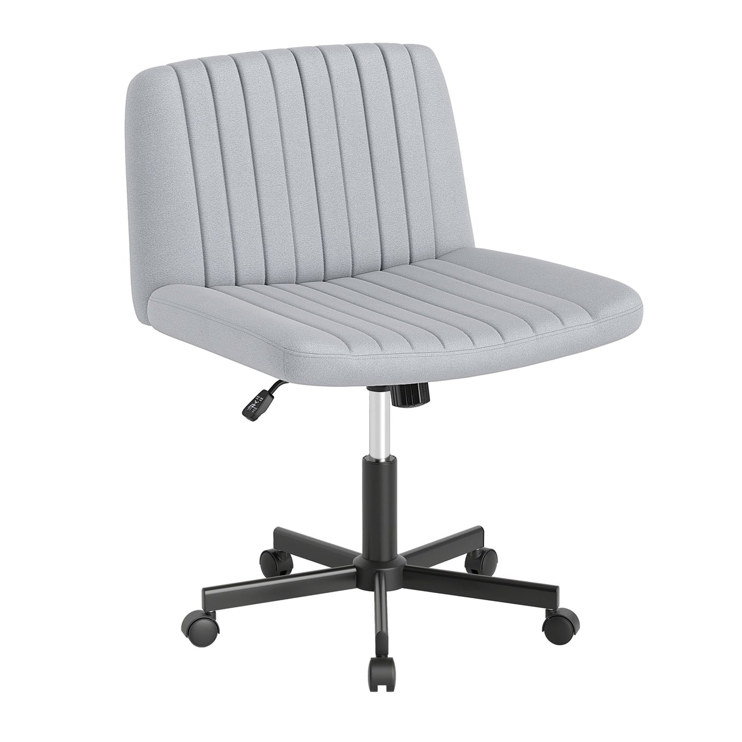 Criss Cross Chair With Wheels, Swivel Desk Chair, Soft-Padded Wide Seat, Gray Armless Chairs at Gallery Canada