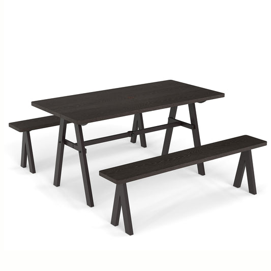 3 Piece Outdoor Picnic Table And Benches Set For 6 People Picnic Tables Options at Gallery Canada
