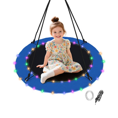 40 Inches Saucer Tree Swing With Lights, Blue Swing & Playsets at Gallery Canada