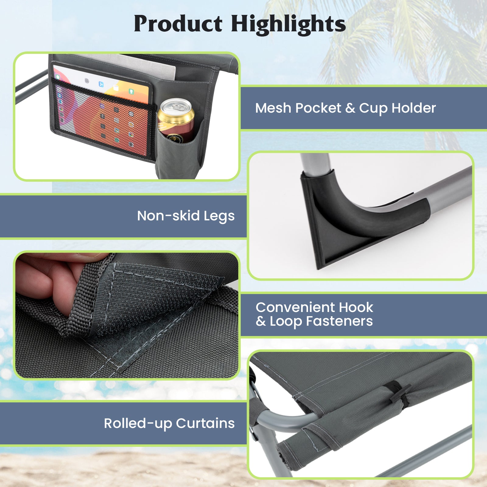 5-position Outdoor Folding Chaise Lounge Chair, Gray Outdoor Seating & Patio Chairs at Gallery Canada