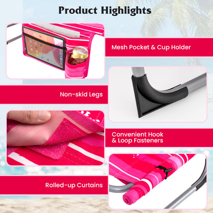 5-position Outdoor Folding Chaise Lounge Chair, Rose Red Outdoor Seating & Patio Chairs at Gallery Canada