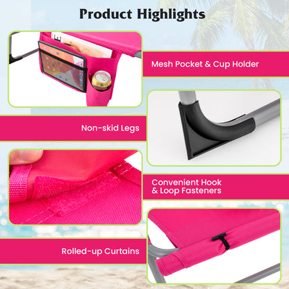 5-position Outdoor Folding Chaise Lounge Chair, Pink Outdoor Seating & Patio Chairs at Gallery Canada