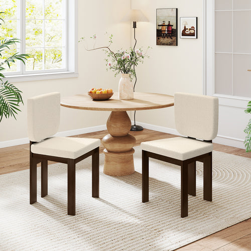 Wooden Dining Chair Set of 2 with Rubber Wood Leg for Home Office Living Room, Brown