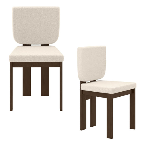 Wooden Dining Chair Set of 2 with Rubber Wood Leg for Home Office Living Room, Brown