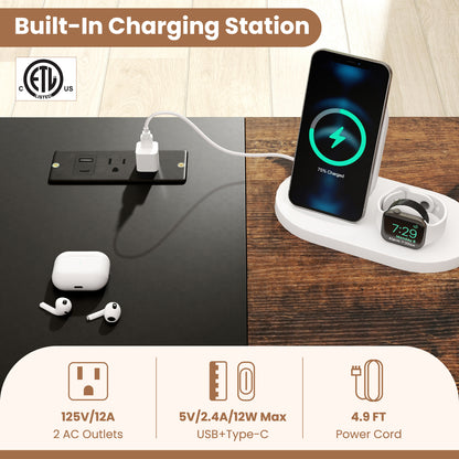 59 Inch Home Office Computer Desk with Removable Storage Shelves, Black Computer Desks at Gallery Canada