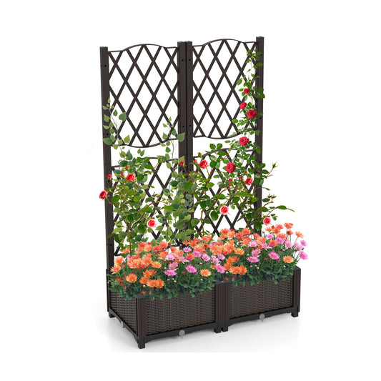 Raised Garden Bed With Trellis, Brown Raised Garden Beds Brown at Gallery Canada