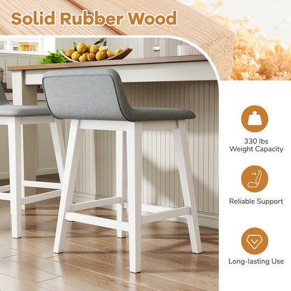 24 Inch Counter Height Bar Stools Set of 2 with Low Back, White Bar Stools at Gallery Canada