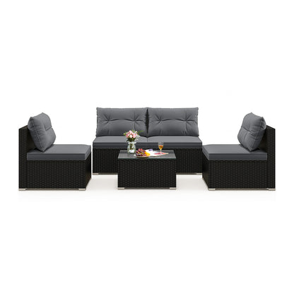 5-Piece Patio Furniture Set With Cushions, Coffee Table, Gray Patio Conversation Sets at Gallery Canada