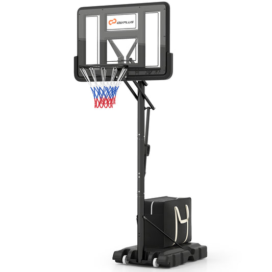 Portable Basketball Hoop, 4.6 to 10 Feet Adjustable Height, Black Sport Equipments Black at Gallery Canada