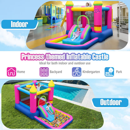 Inflatable Bounce House, 4-in-1 Princess Bouncer Castle, 480 Blower, Multicolor Bounce House at Gallery Canada