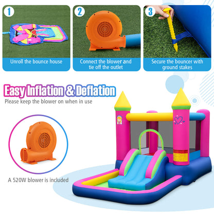 Inflatable Bounce House Cute Princess Bouncy Castle with 520W Blower Bounce House at Gallery Canada