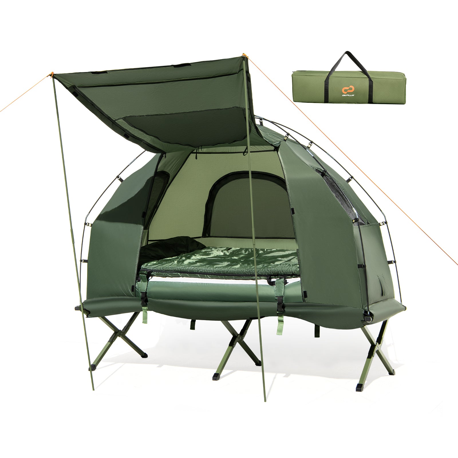1-Person Folding Camping Tent with Sunshade, Air Mattress, Green Tents at Gallery Canada