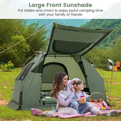 1-Person Folding Camping Tent with Sunshade, Air Mattress, Green Tents at Gallery Canada