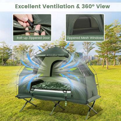 1-Person Folding Camping Tent with Sunshade, Air Mattress, Green Tents at Gallery Canada