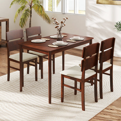 5-Piece Dining Table Set, Walnut, For 4 People Dining Room Sets at Gallery Canada
