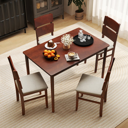 5-Piece Dining Table Set, Walnut, For 4 People Dining Room Sets at Gallery Canada