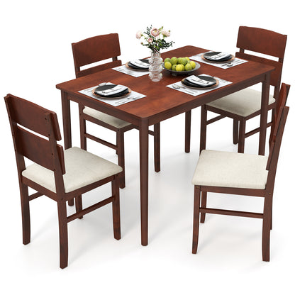 5-Piece Dining Table Set, Walnut, For 4 People Dining Room Sets at Gallery Canada