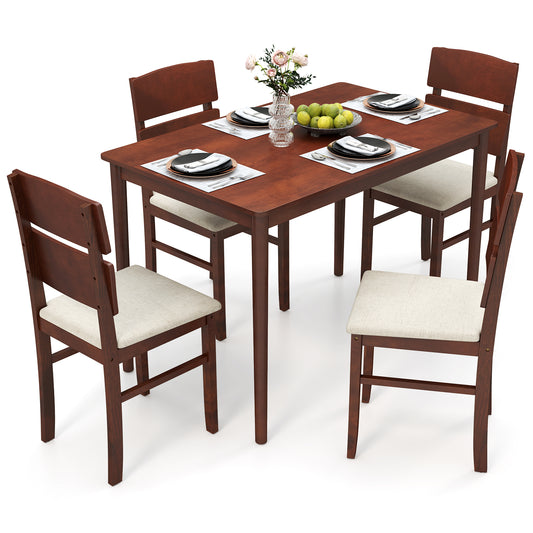 5-Piece Dining Table Set, Walnut, For 4 People Dining Room Sets Walnut at Gallery Canada
