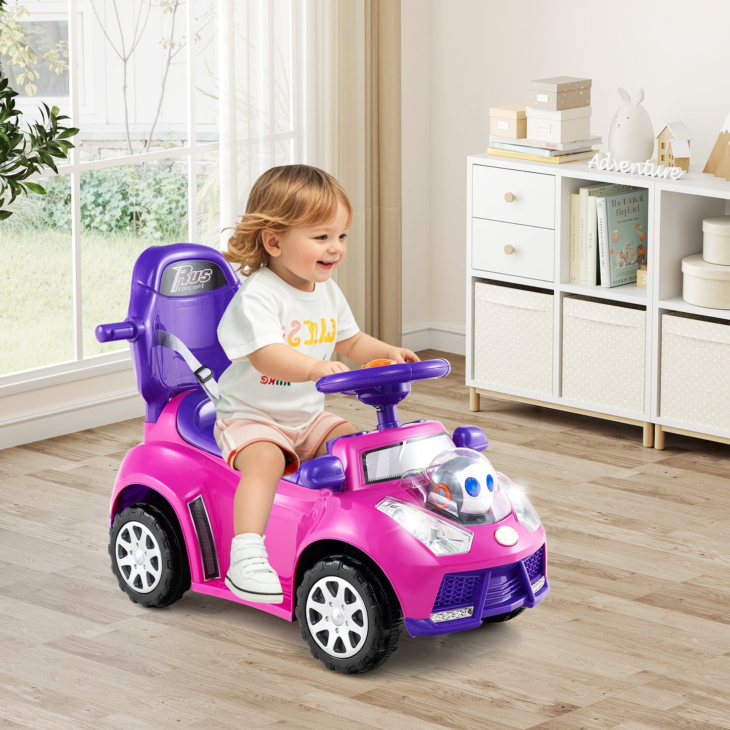 3 In 1 Push Car Stroller, Pink Push & Pedal Ride On Toys at Gallery Canada