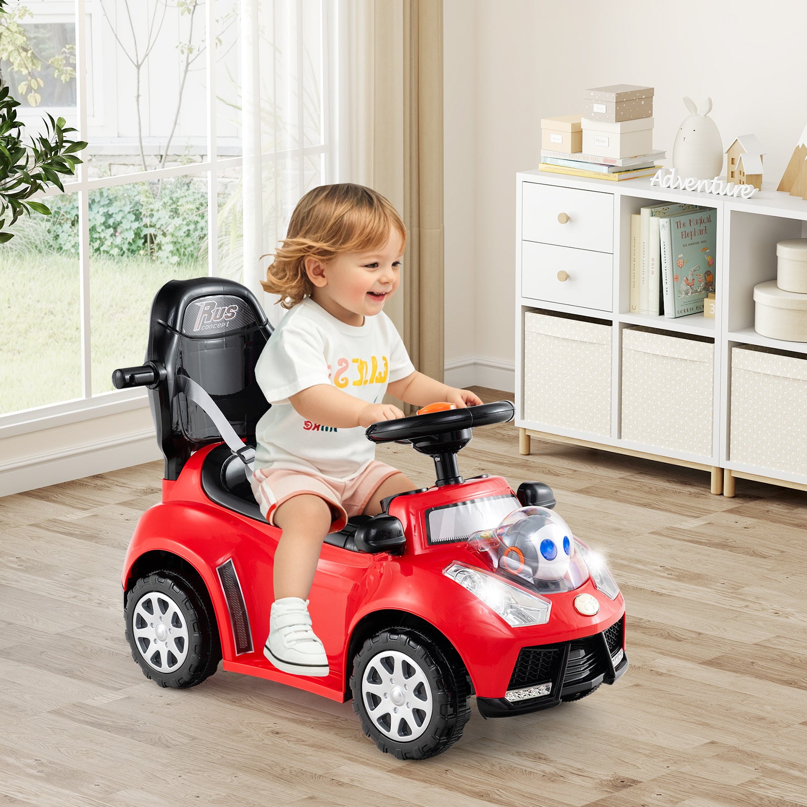 3 in 1 Push Car for Toddler Stroller Sliding Walking Car for Boys and Girls, Red Push & Pedal Ride On Toys at Gallery Canada