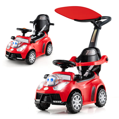 3 in 1 Push Car for Toddler Stroller Sliding Walking Car for Boys and Girls, Red Push & Pedal Ride On Toys at Gallery Canada