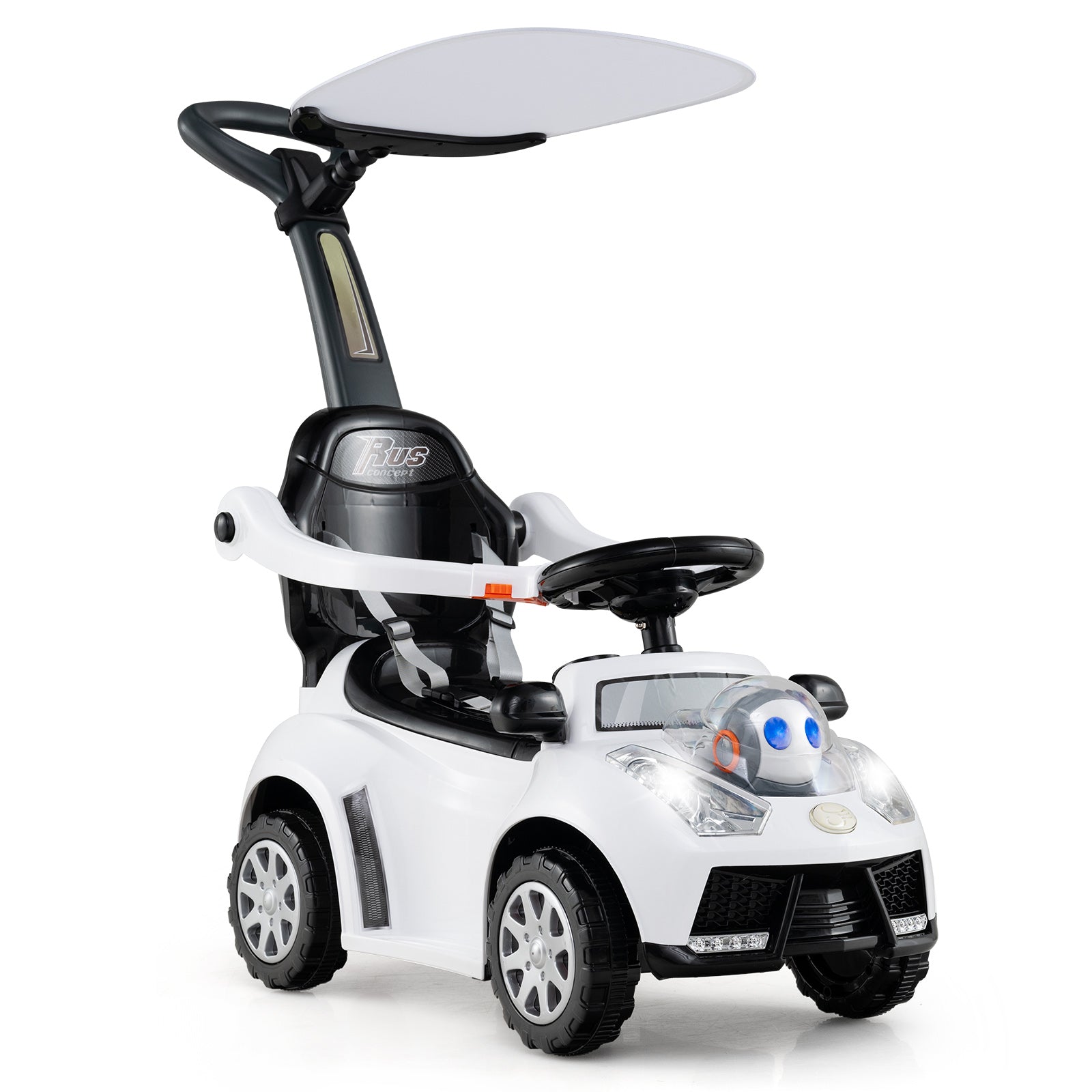 3 In 1 Toddler Push Car Stroller, White Push & Pedal Ride On Toys at Gallery Canada