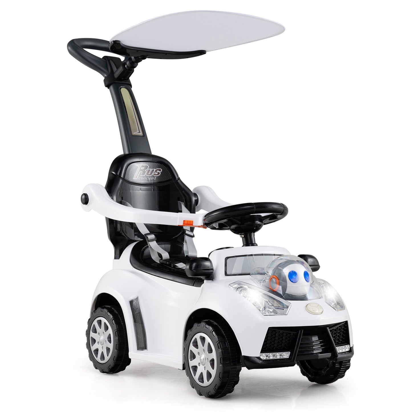 3 In 1 Toddler Push Car Stroller, White Push & Pedal Ride On Toys at Gallery Canada