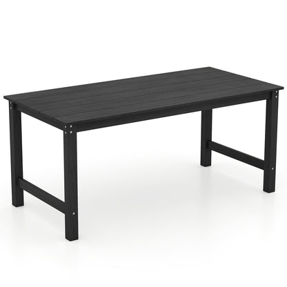 Outdoor Dining Table For 6, Wood-Like Tabletop, Umbrella Hole, Black Patio Dining Tables Black at Gallery Canada