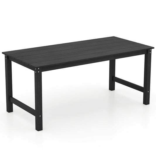 Outdoor Dining Table For 6, Wood-Like Tabletop, Umbrella Hole, Black Patio Dining Tables Black at Gallery Canada