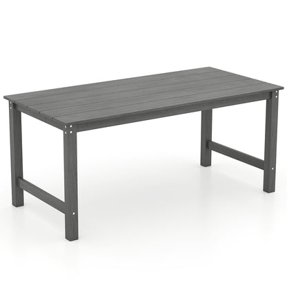 Outdoor Dining Table For 6, With Wood-Like Tabletop And Umbrella Hole, Gray Patio Dining Tables Gray at Gallery Canada
