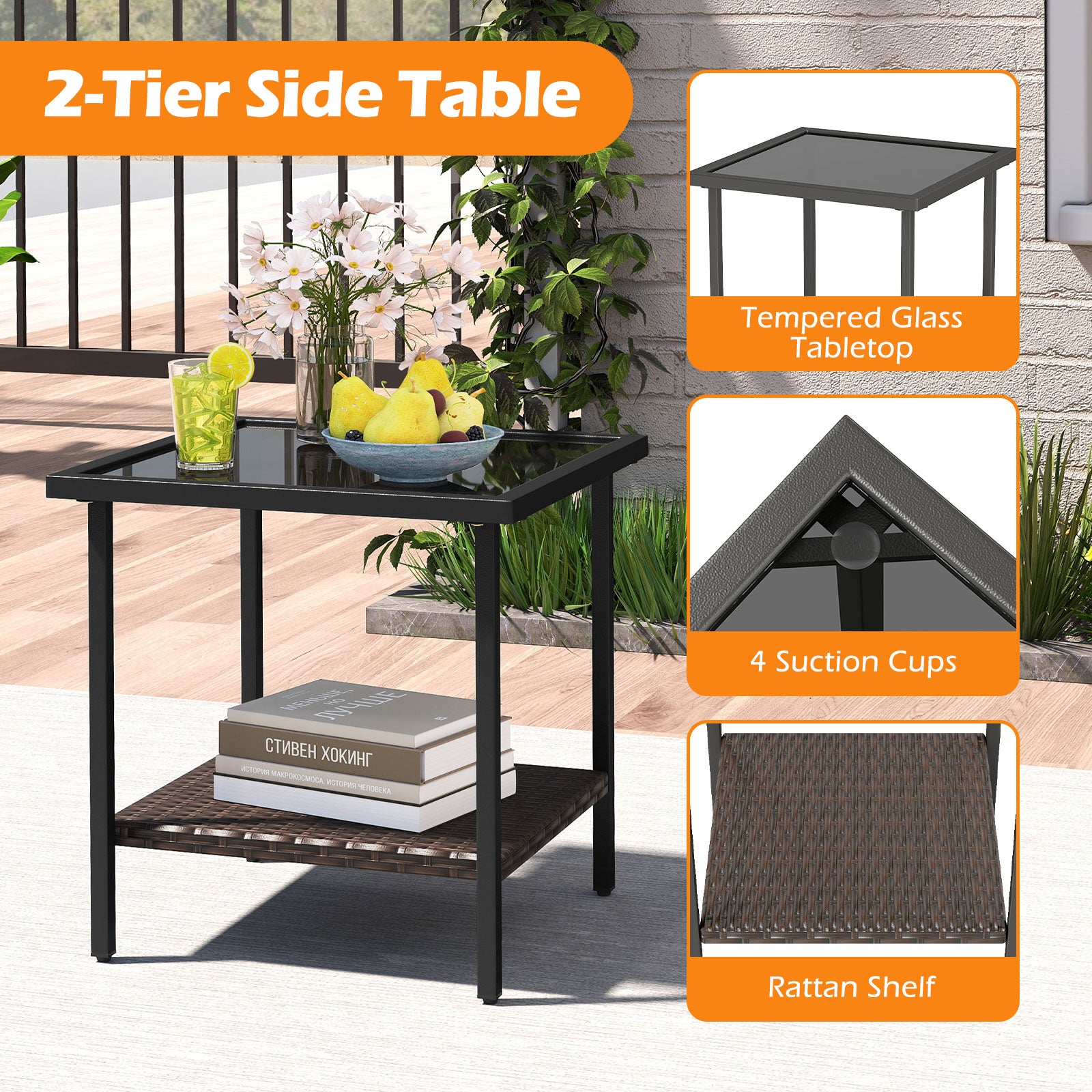 3 Piece Outdoor Swivel Chair Set with Tempered Glass Side Table, Gray Patio Conversation Sets at Gallery Canada