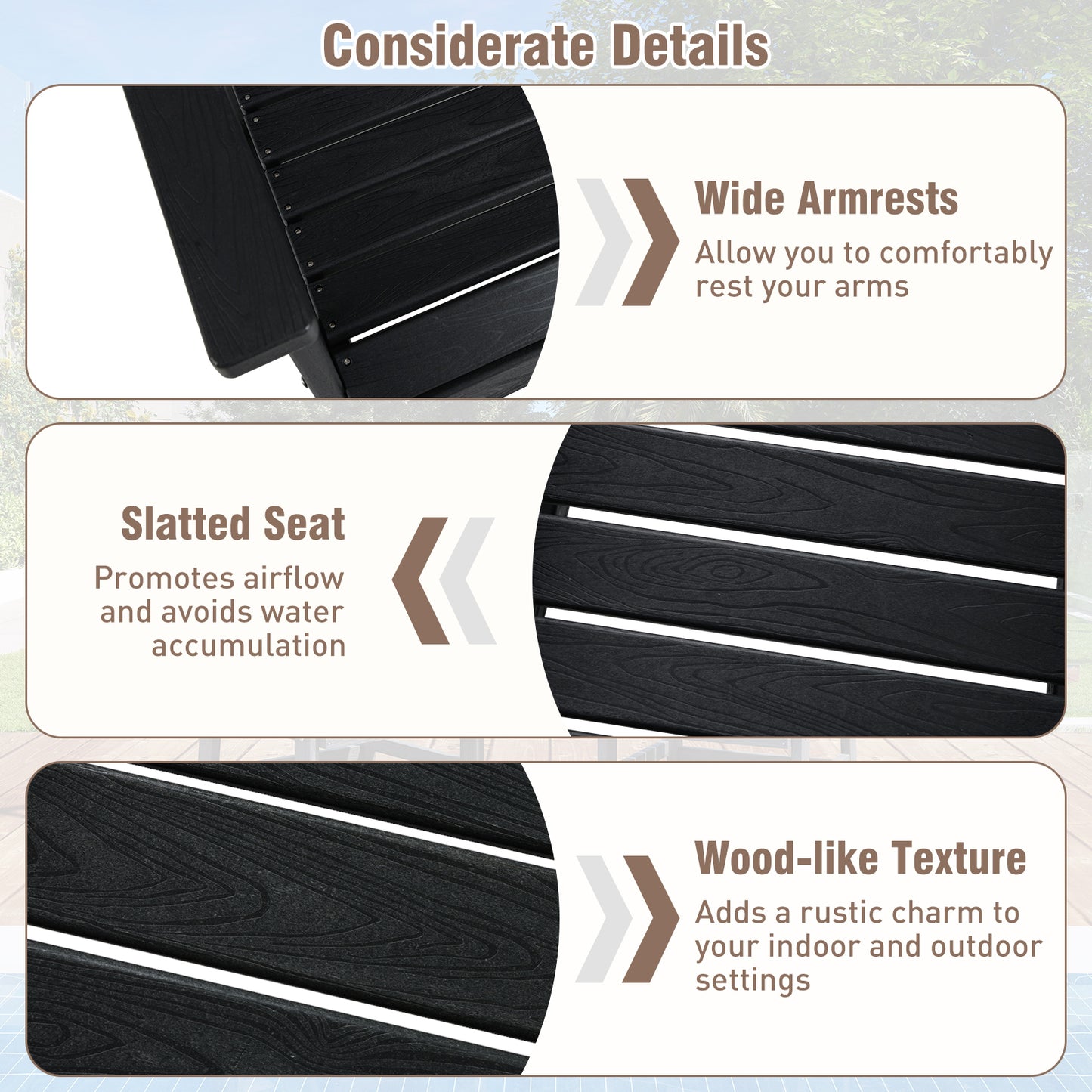 Set of 2 Patio Dining Chairs with Wide Armrests, Black Patio Dining Chairs at Gallery Canada