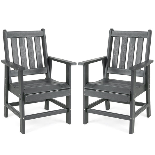 Set Of 2 Patio Dining Chairs, Wide Armrests, Gray Patio Dining Chairs Gray at Gallery Canada