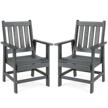 Set Of 2 Patio Dining Chairs, Wide Armrests, Gray Patio Dining Chairs at Gallery Canada